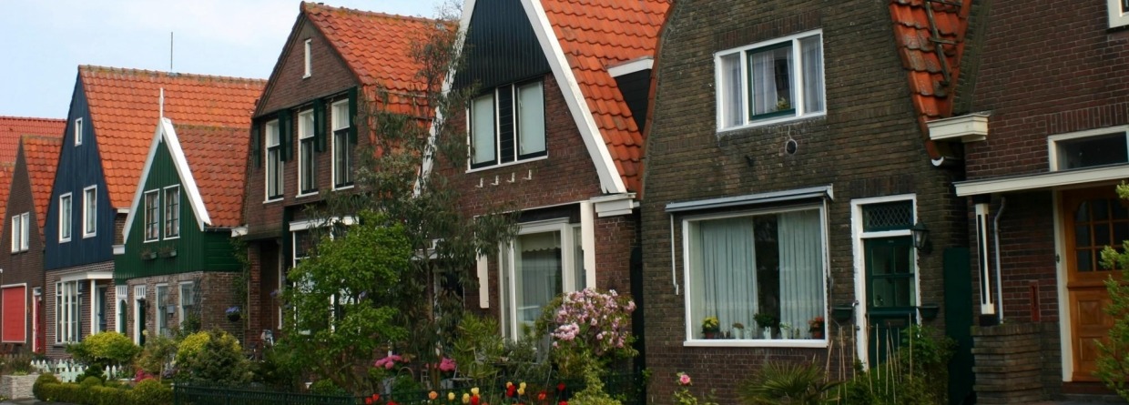 Rij huizen in nederland